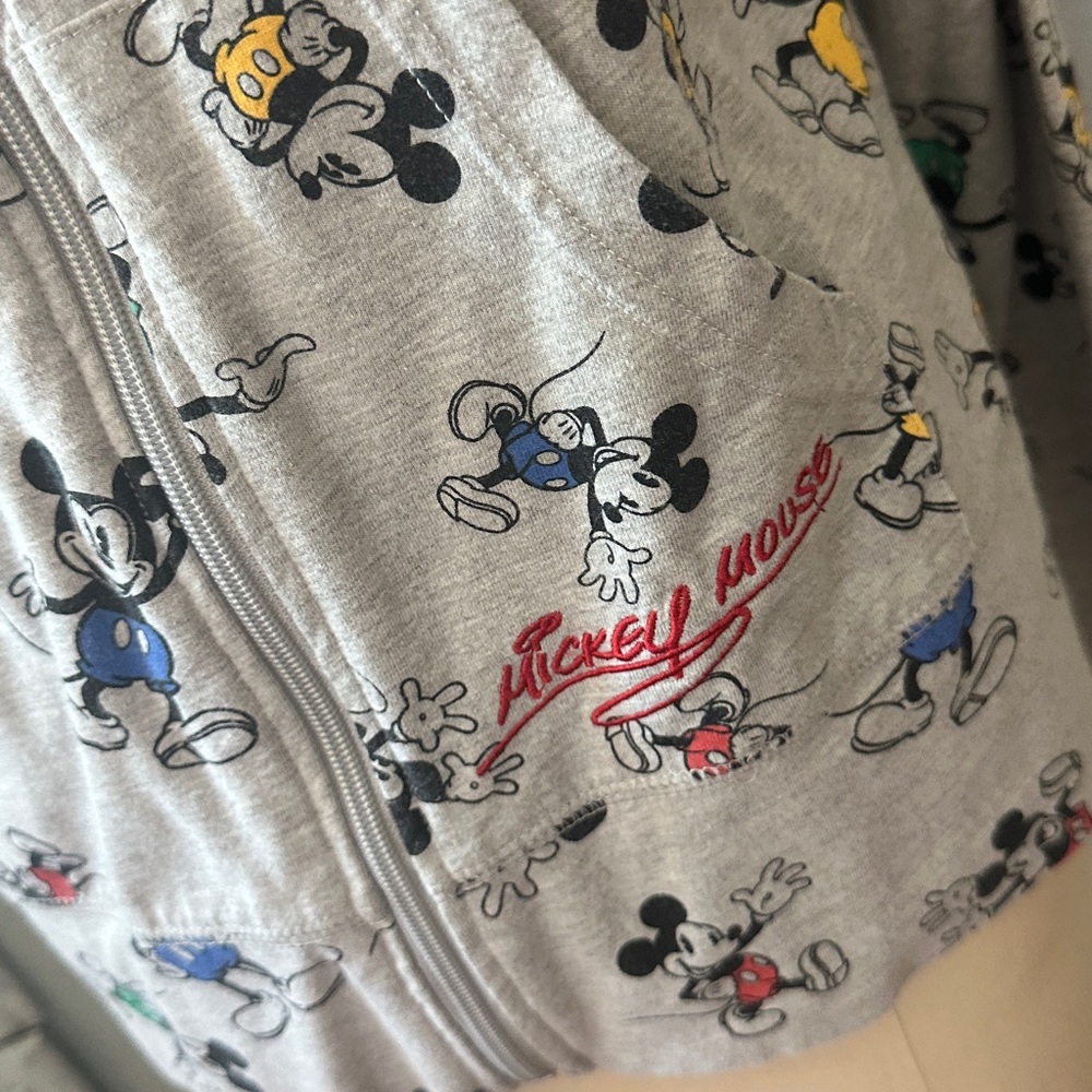 Disney Parks Full Zip Light Weight Gray Mickey Hoodie - Picture 4 of 7